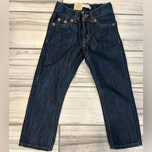 Boys 4 Reg Levi’s Darkwash Jeans - Picture 2 of 3
